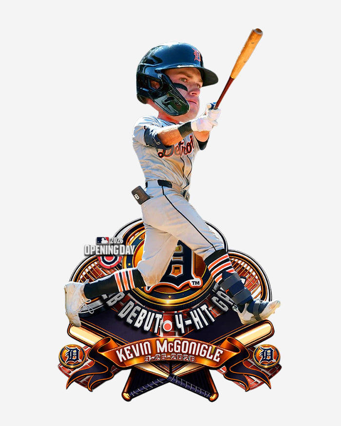 Kevin McGonigle Detroit Tigers MLB Debut 4 Hit Game Bobblehead