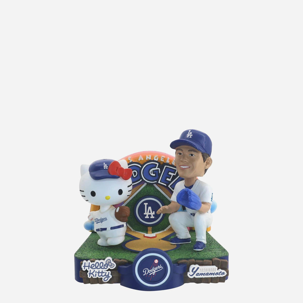 Yoshinobu Yamamoto & Hello Kitty® Los Angeles Dodgers Dual Mini Bobblehead Scene FOCO - FOCO.com
