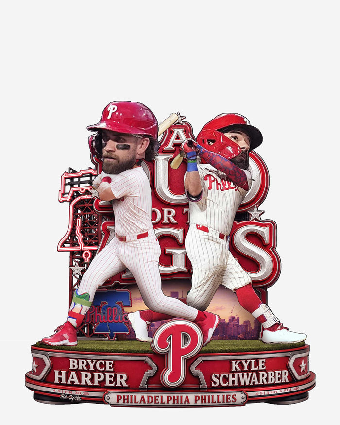 Kyle Schwarber and Bryce Harper Philadelphia Phillies Duo of the Ages Mini Scene Bobblehead