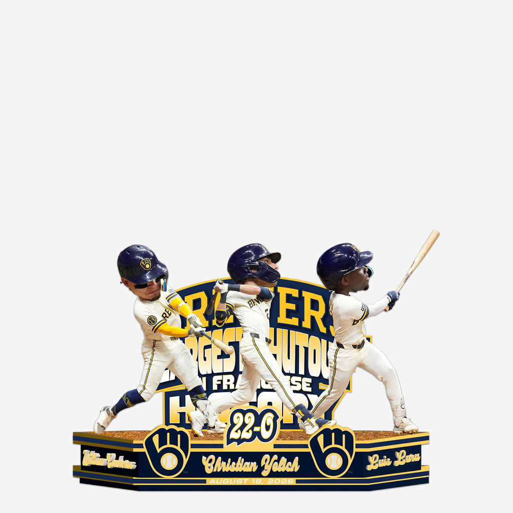 Milwaukee Brewers Historic Shutout Gamebreaker Mini Bobblehead Scene FOCO - FOCO.com
