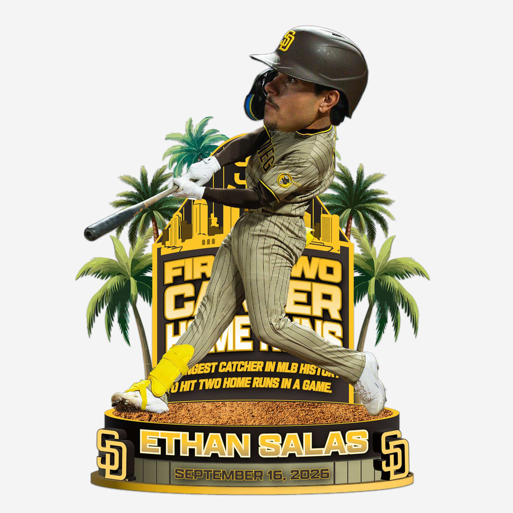 Ethan Salas San Diego Padres Historical First 2 Home Runs Bobblehead FOCO - FOCO.com