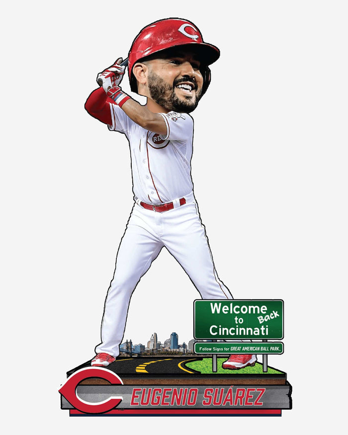 Eugenio Suarez Cincinnati Reds Welcome Back Next Stop Bobblehead FOCO - FOCO.com