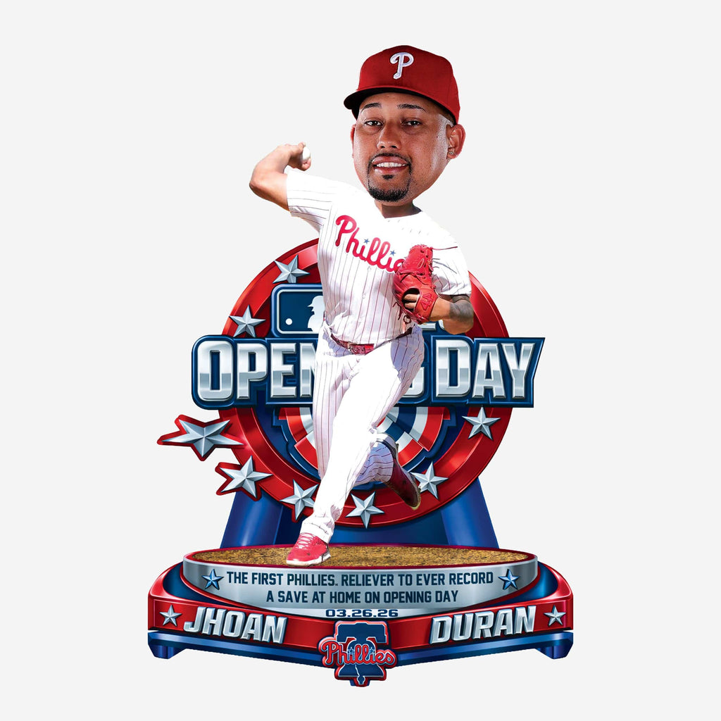 Jhoan Duran Philadelphia Phillies First Reliever Save Home Opening Day Franchise History Bobblehead