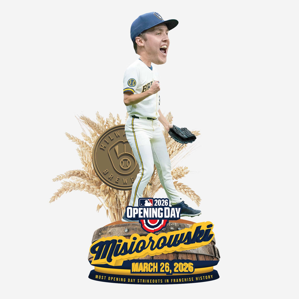 Jacob Misiorowski Milwaukee Brewers Franchise Opening Day Strikeout Record Bobblehead