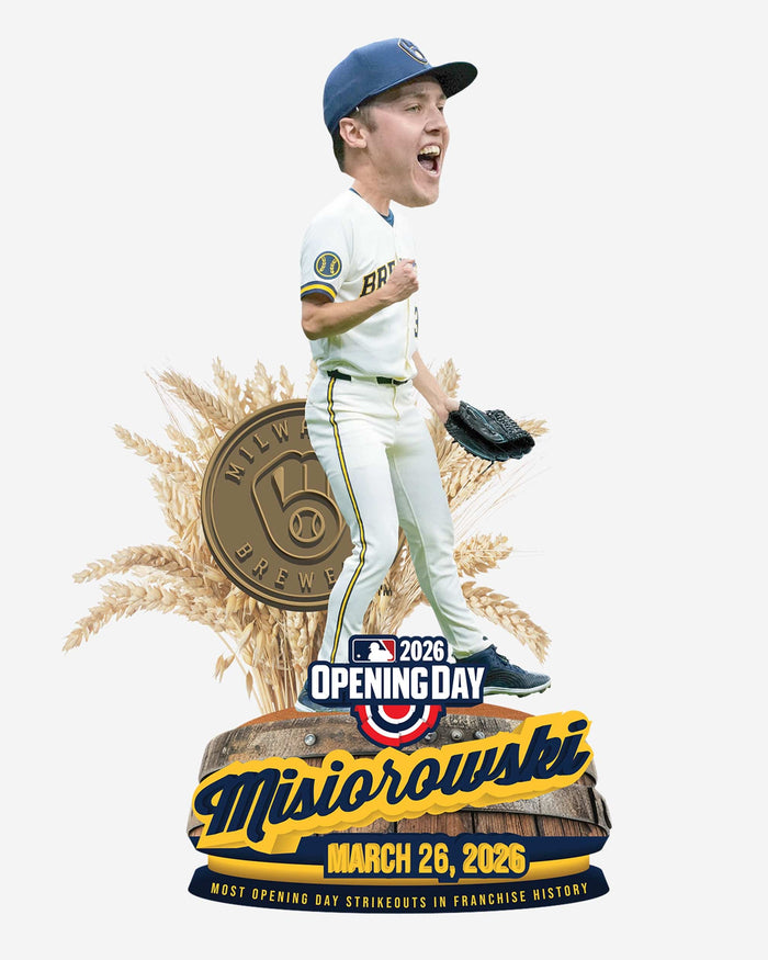 Jacob Misiorowski Milwaukee Brewers Franchise Opening Day Strikeout Record Bobblehead