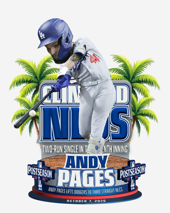 Andy Pages Los Angeles Dodgers 2026 NLDS Series Clinching Hit Bobblehead FOCO - FOCO.com