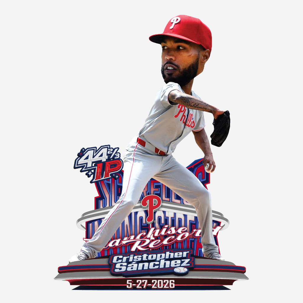 Cristopher Sanchez Philadelphia Phillies Scoreless Innings Streak Franchise Record Bobblehead FOCO - FOCO.com