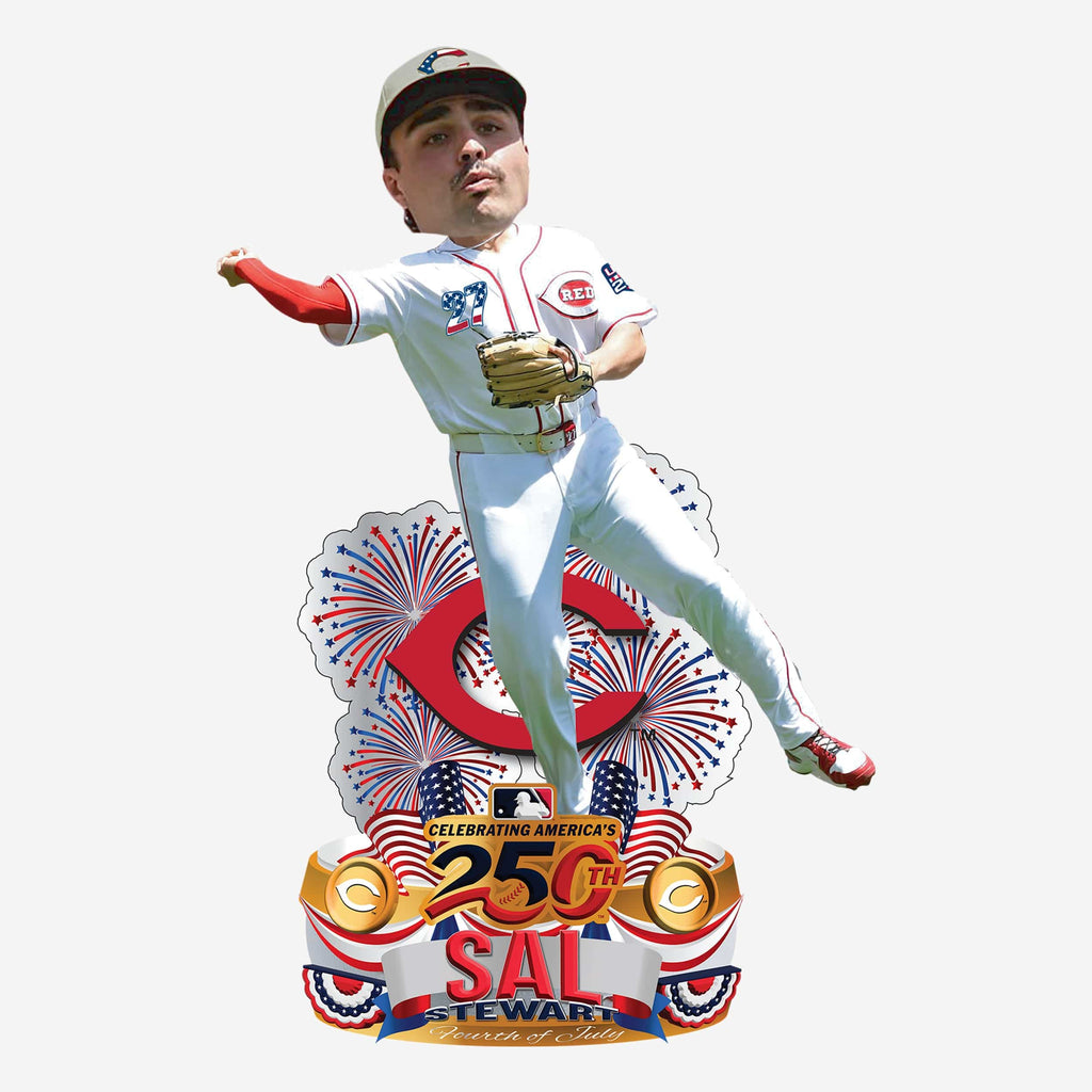 Sal Stewart Cincinnati Reds USA 250 Fourth of July Jersey Bobblehead FOCO - FOCO.com