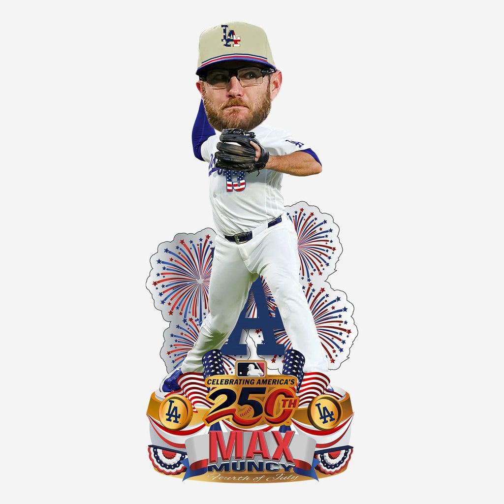 Max Muncy Los Angeles Dodgers USA 250 Fourth of July Jersey Bobblehead FOCO - FOCO.com