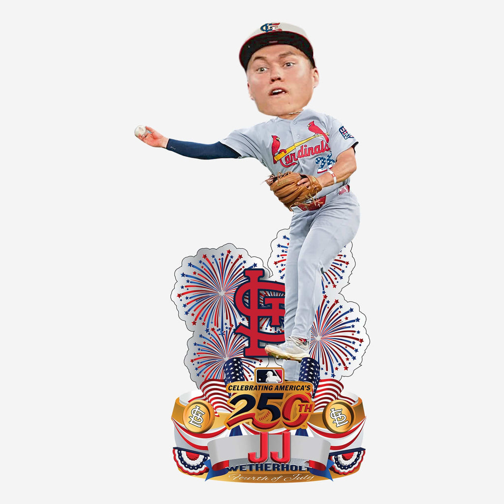 JJ Wetherholt St Louis Cardinals USA 250 Fourth of July Jersey Bobblehead FOCO - FOCO.com