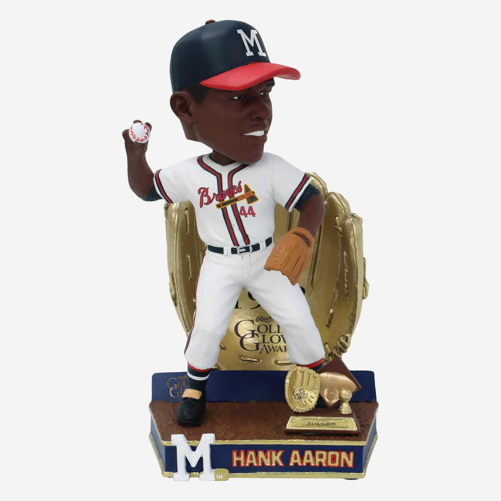 Hank Aaron Atlanta Braves 1958 Gold Glove Bobblehead FOCO - FOCO.com