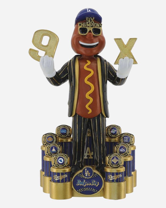 Dodger Dog Los Angeles Dodgers 2025 9X World Series Champions Bobblehead FOCO - FOCO.com