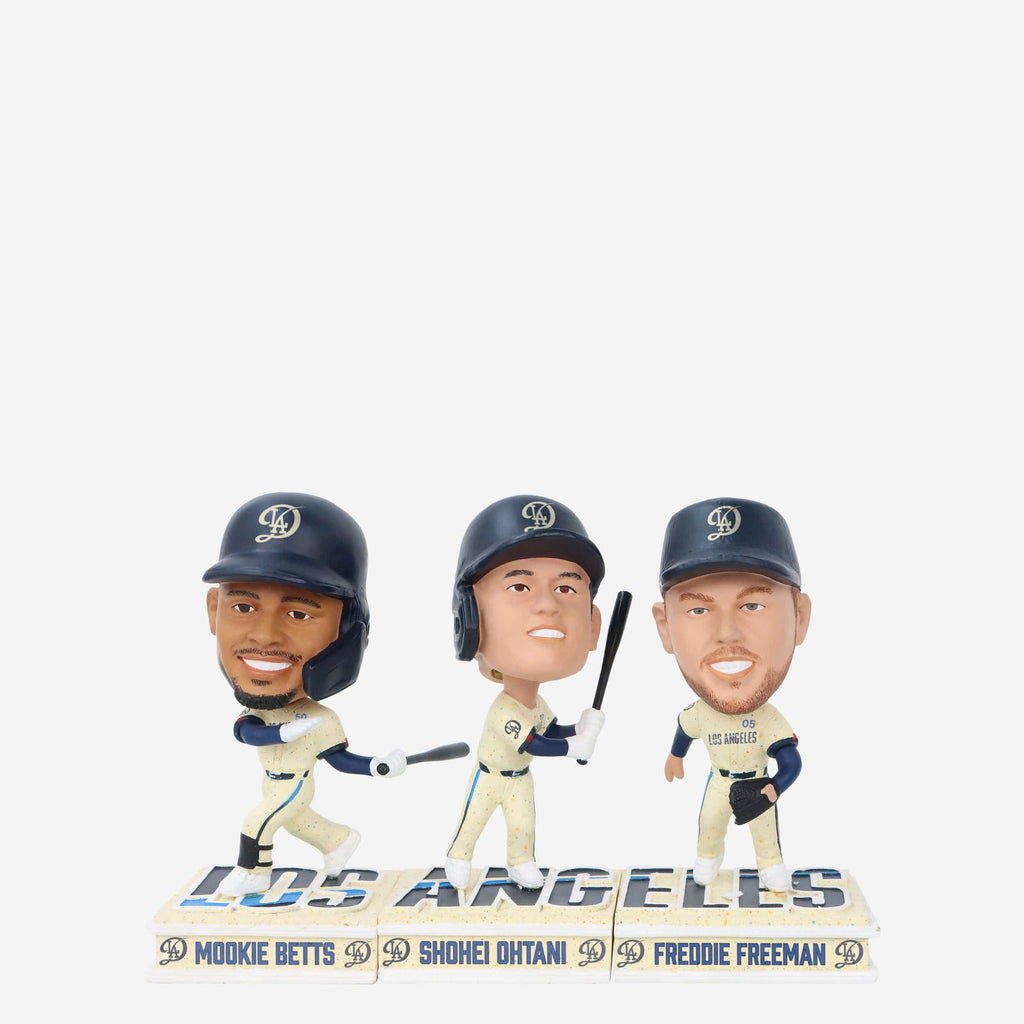 Los Angeles Dodgers 2024 City Connect Connecting Base 3 Pack Mini Bighead Bobblehead Set FOCO - FOCO.com