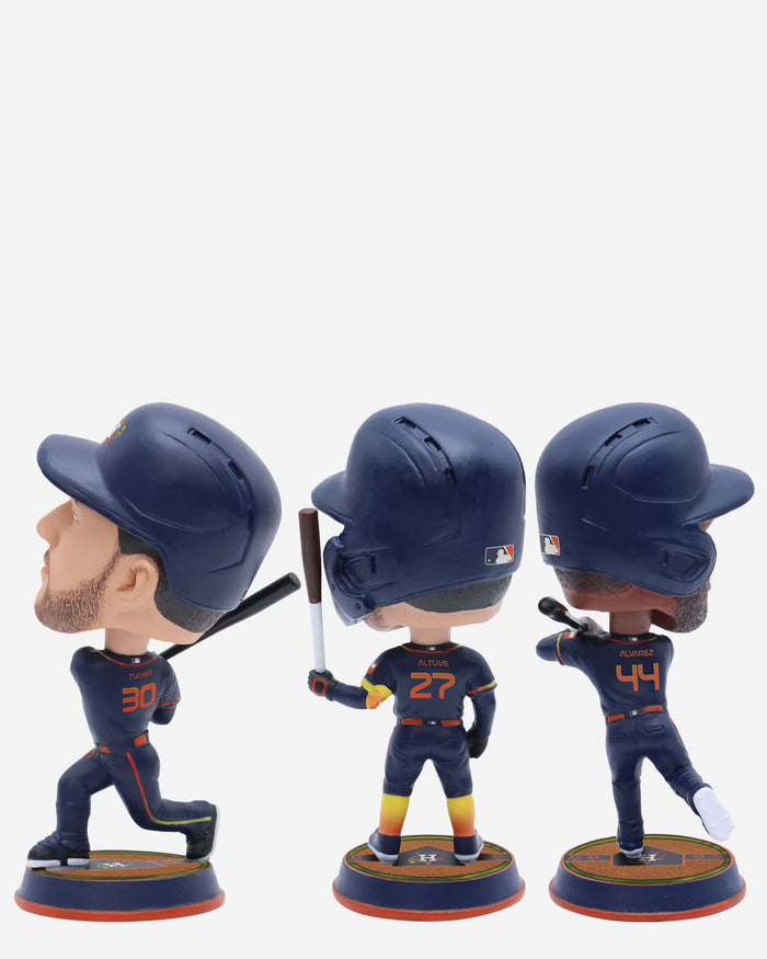 Jose Altuve & Kyle Tucker & Yordan Alvarez Houston Astros 3 Pack Field Stripe Mini Bighead Bobblehead Set FOCO - FOCO.com