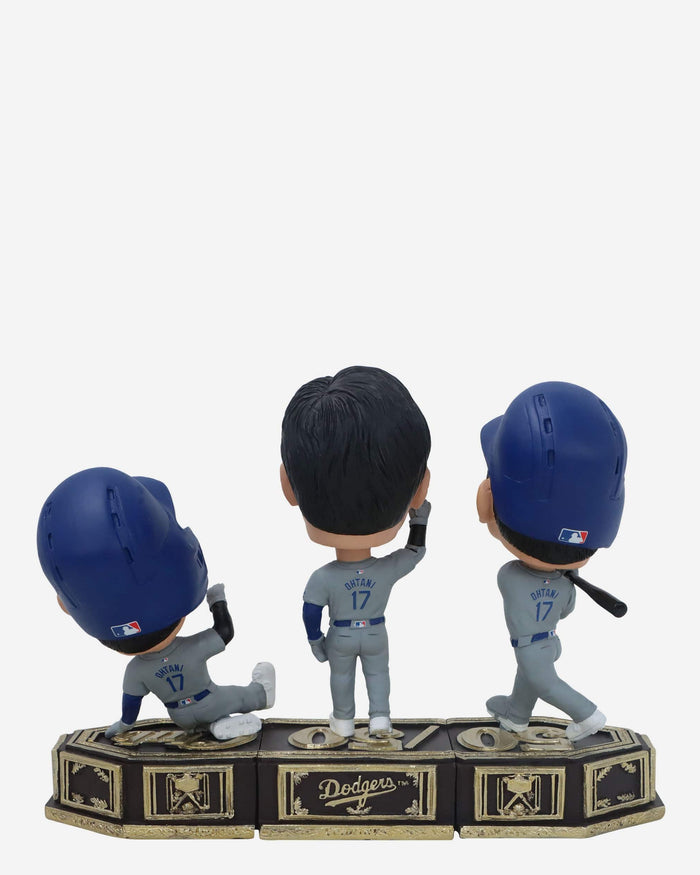 Shohei Ohtani Los Angeles Dodgers 50 Home Runs & 50 Stolen Bases Connecting Base 3 Pack Mini Bighead Bobblehead Set FOCO - FOCO.com