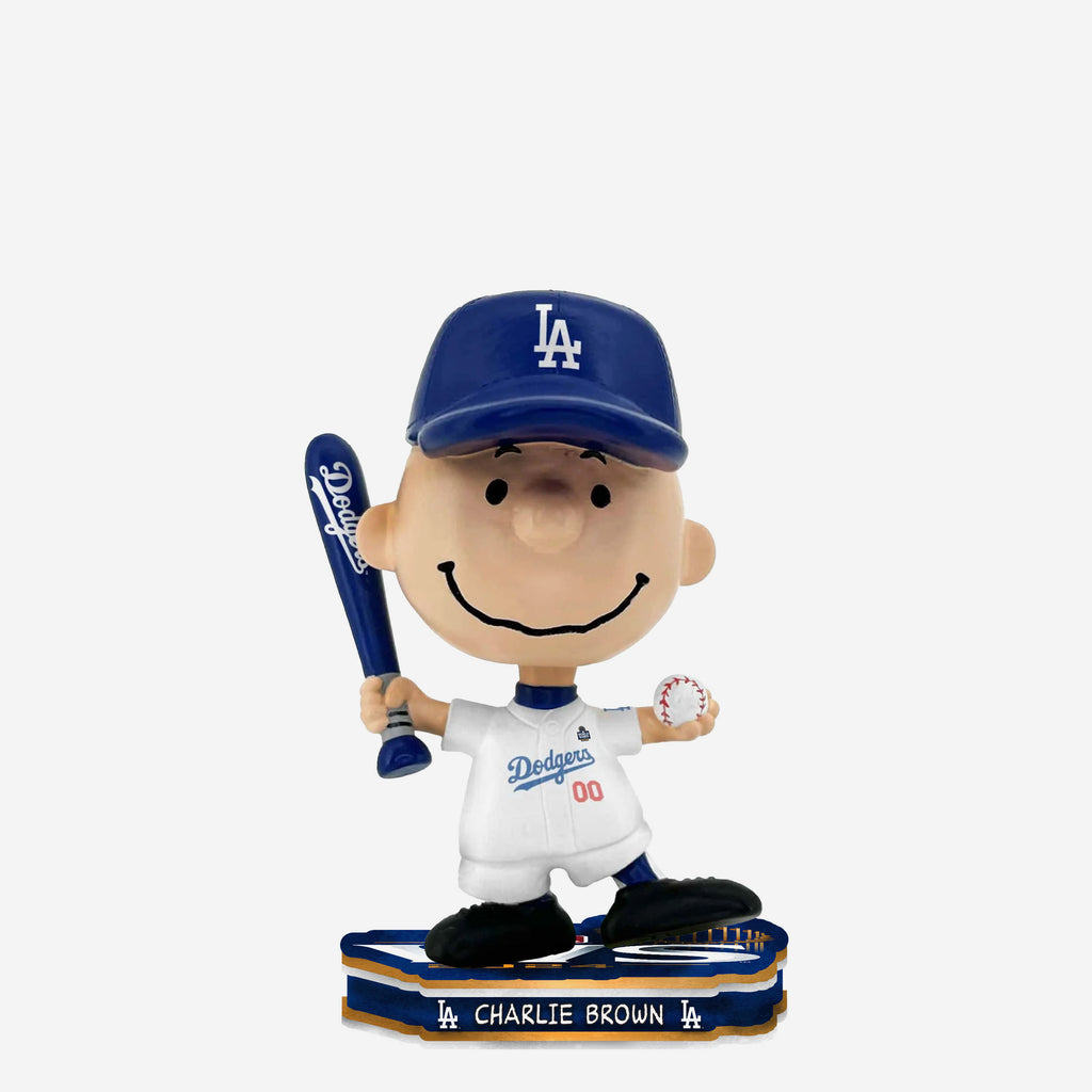 Los Angeles Dodgers Charlie Brown Peanuts 2024 World Series Mini Bighead Bobblehead FOCO - FOCO.com