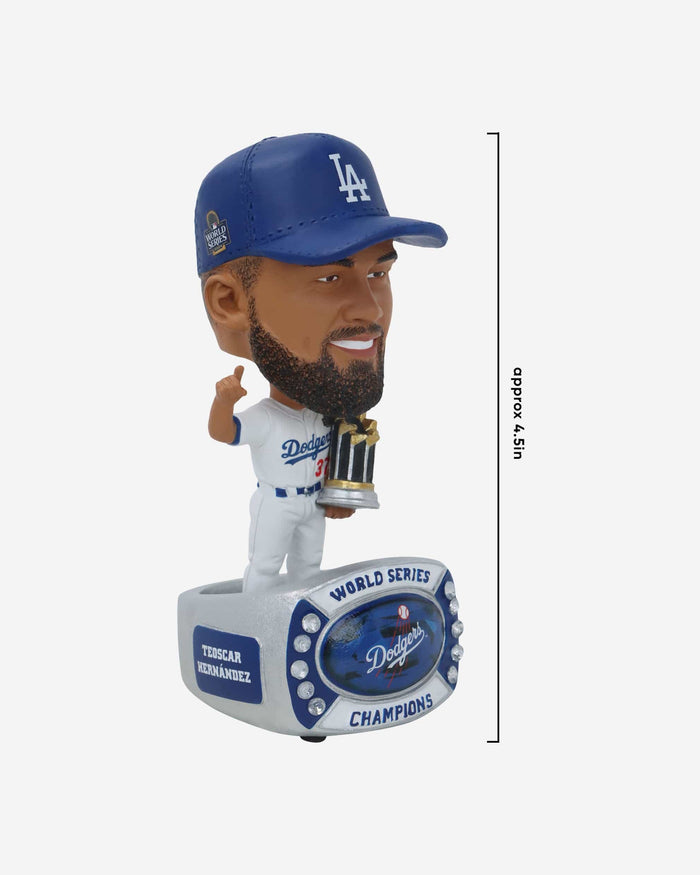 Teoscar Hernandez Los Angeles Dodgers 2024 World Series Champions Ring Base Mini Bighead Bobblehead FOCO - FOCO.com