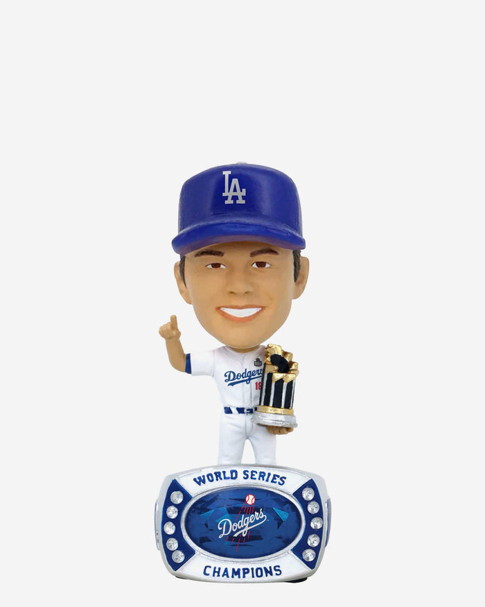 Yoshinobu Yamamoto Los Angeles Dodgers 2024 World Series Champions Ring Base Mini Bighead Bobblehead FOCO - FOCO.com