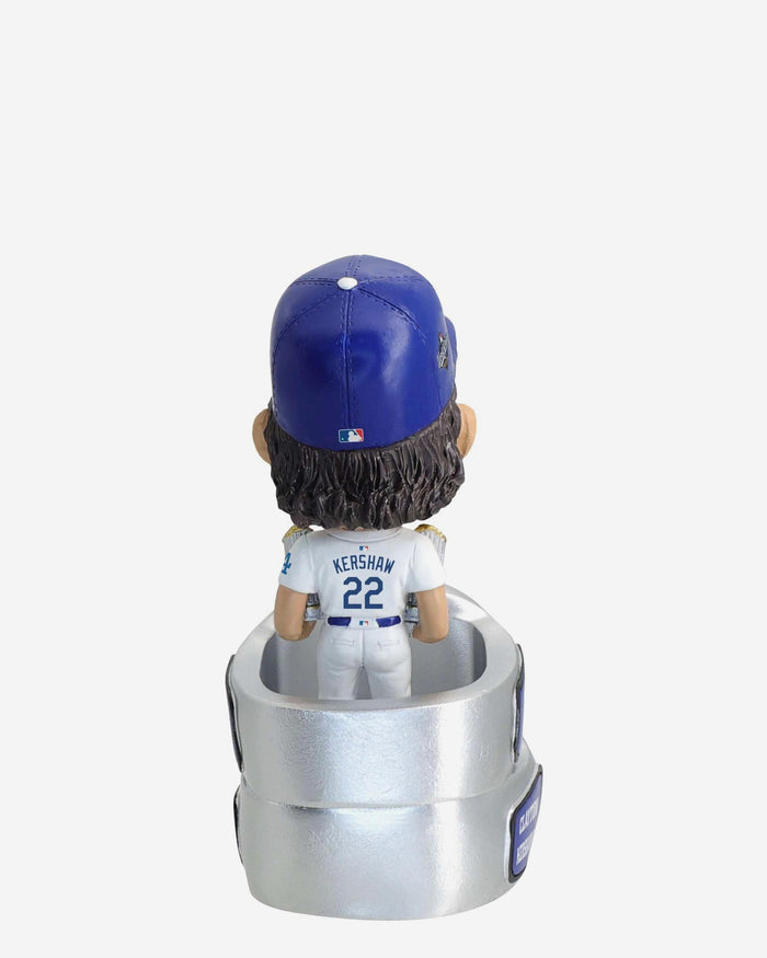 Clayton Kershaw Los Angeles Dodgers 2025 Back To Back World Series Champions Mini Ring Base Bighead Bobblehead FOCO - FOCO.com