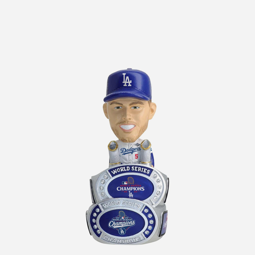 Freddie Freeman Los Angeles Dodgers 2025 Back To Back World Series Champions Mini Ring Base Bighead Bobblehead FOCO - FOCO.com
