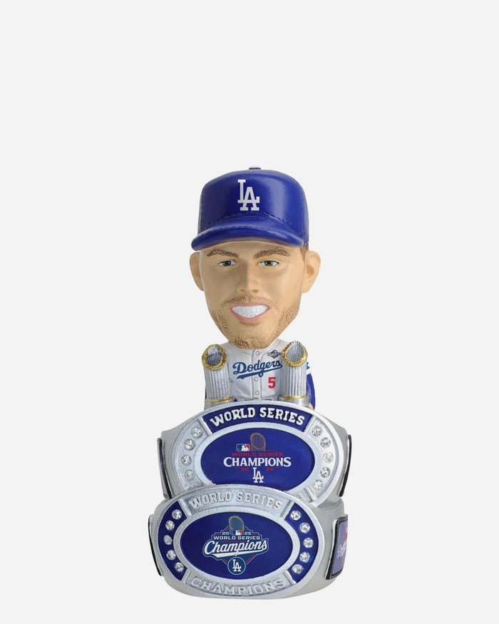 Freddie Freeman Los Angeles Dodgers 2025 Back To Back World Series Champions Mini Ring Base Bighead Bobblehead FOCO - FOCO.com
