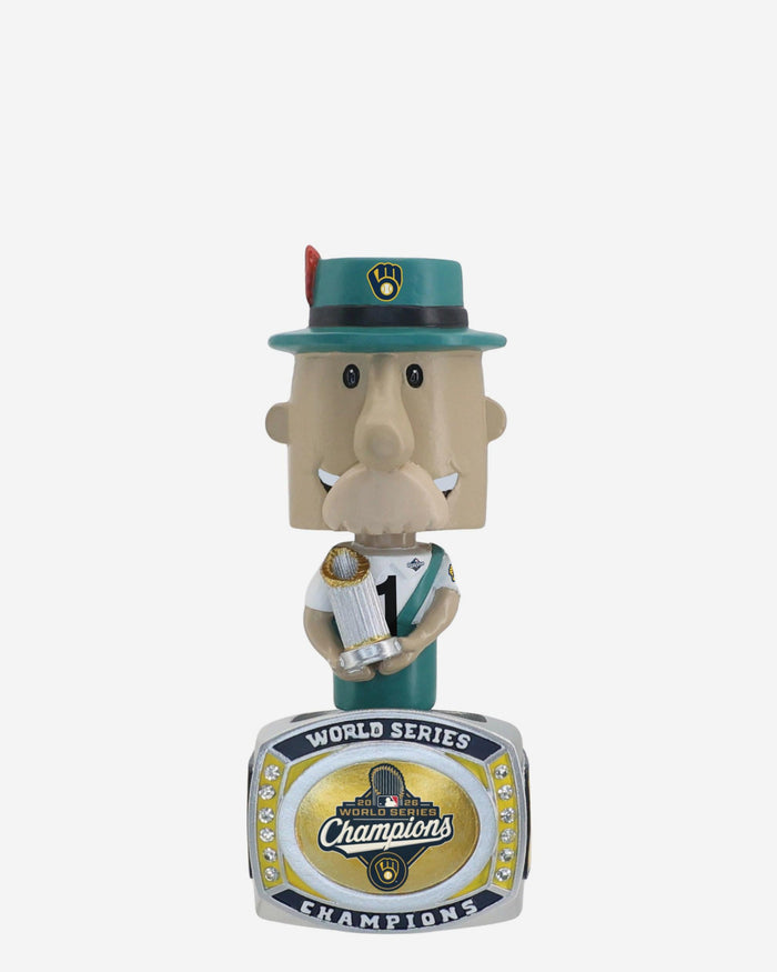 Brat Milwaukee Brewers 2026 World Series Champions Ring Base Mascot Mini Bighead Bobblehead FOCO - FOCO.com