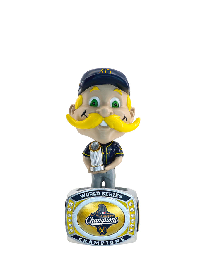 Bernie Brewer Milwaukee Brewers 2026 World Series Champions Ring Base Mascot Mini Bighead Bobblehead FOCO - FOCO.com