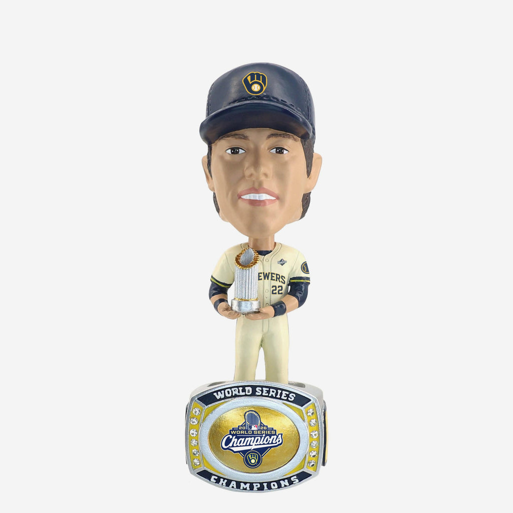 Christian Yelich Milwaukee Brewers 2026 World Series Champions Ring Base Medium Bighead Bobblehead FOCO - FOCO.com