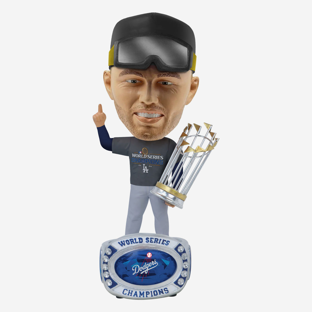 Freddie Freeman Los Angeles Dodgers 2024 World Series Champions Locker Room Outfit Ring Base Bighead Bobblehead FOCO - FOCO.com