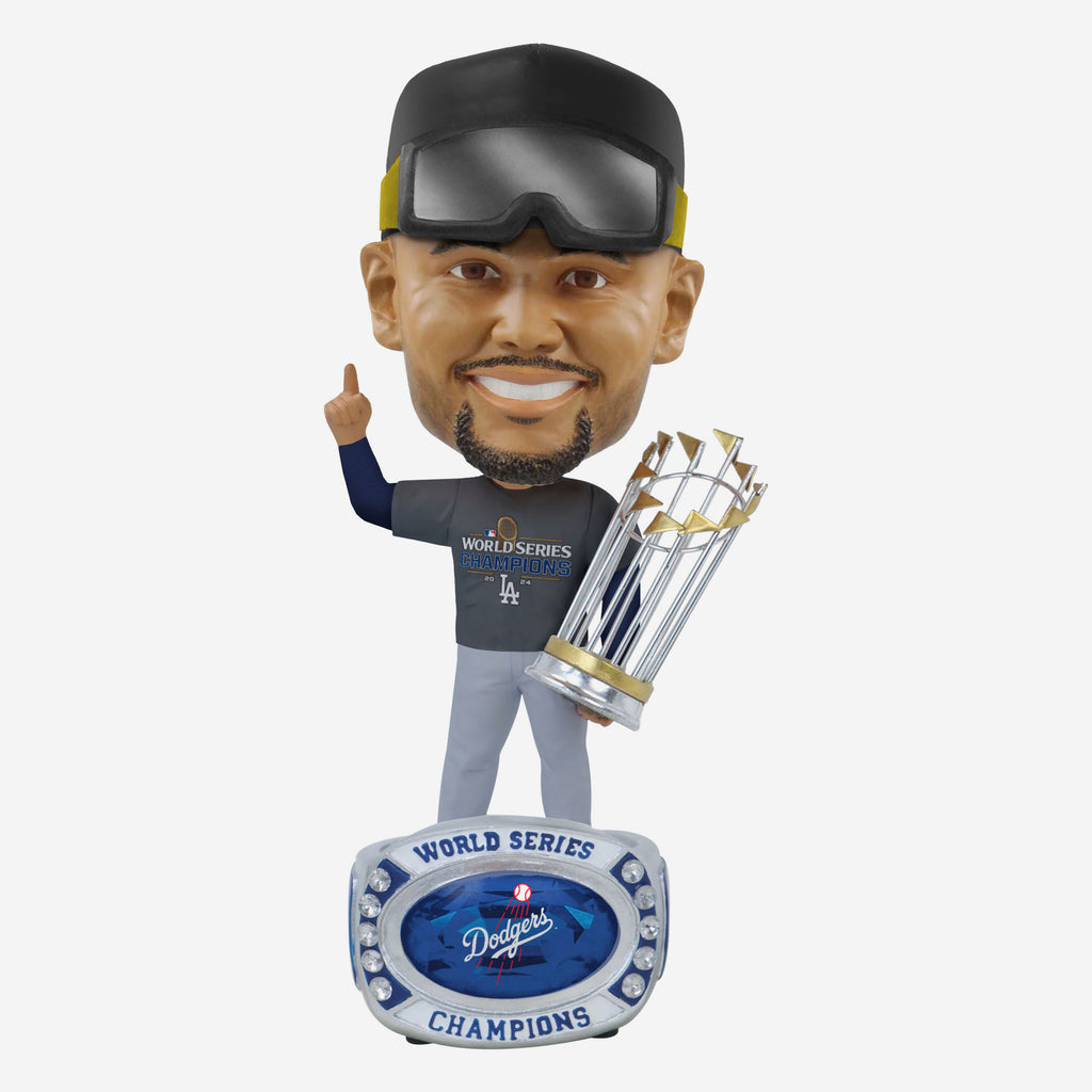 Mookie Betts Los Angeles Dodgers 2024 World Series Champions Locker Room Outfit Ring Base Bighead Bobblehead FOCO - FOCO.com