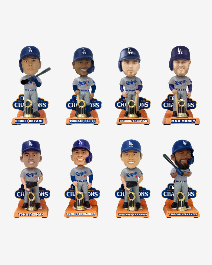 Los Angeles Dodgers 2024 World Series Champions Mini Bobblehead Box Set FOCO - FOCO.com