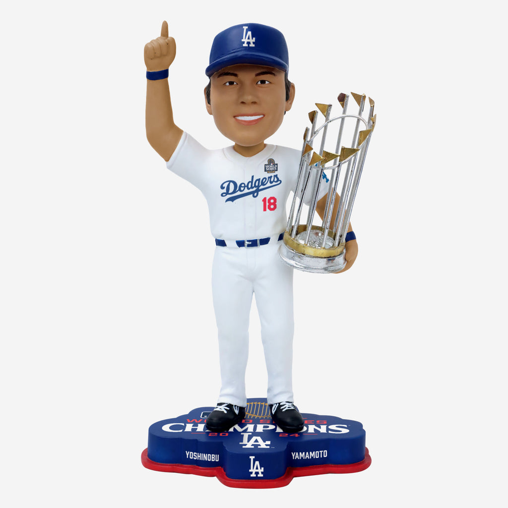 Yoshinobu Yamamoto Los Angeles Dodgers 2024 World Series Champions Bobblehead FOCO - FOCO.com