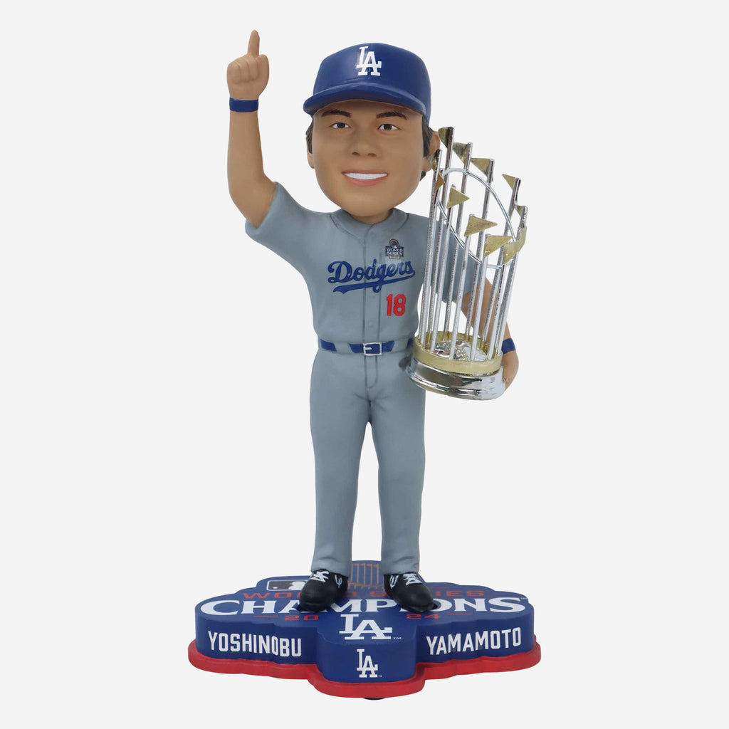 Yoshinobu Yamamoto Los Angeles Dodgers 2024 World Series Champions Bobblehead FOCO - FOCO.com