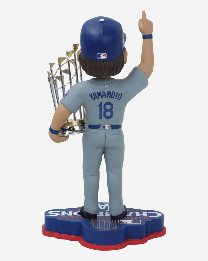 Yoshinobu Yamamoto Los Angeles Dodgers 2024 World Series Champions Bobblehead FOCO - FOCO.com