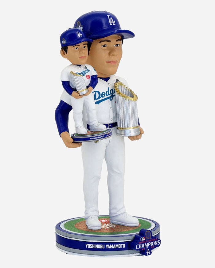 Yoshinobu Yamamoto Los Angeles Dodgers 2024 World Series Champions Bobble Dubblz Bobblehead FOCO - FOCO.com