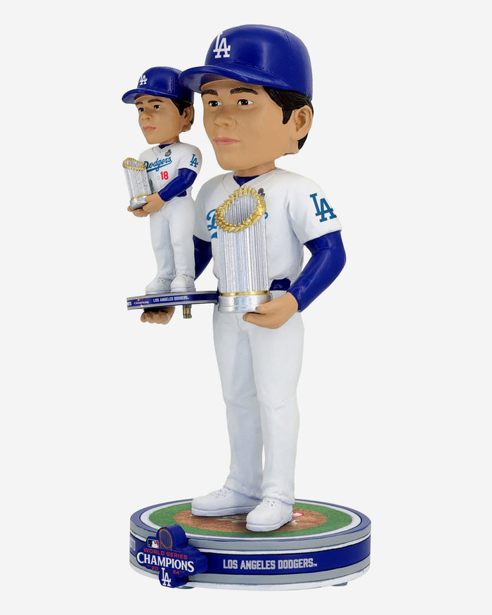 Yoshinobu Yamamoto Los Angeles Dodgers 2024 World Series Champions Bobble Dubblz Bobblehead FOCO - FOCO.com