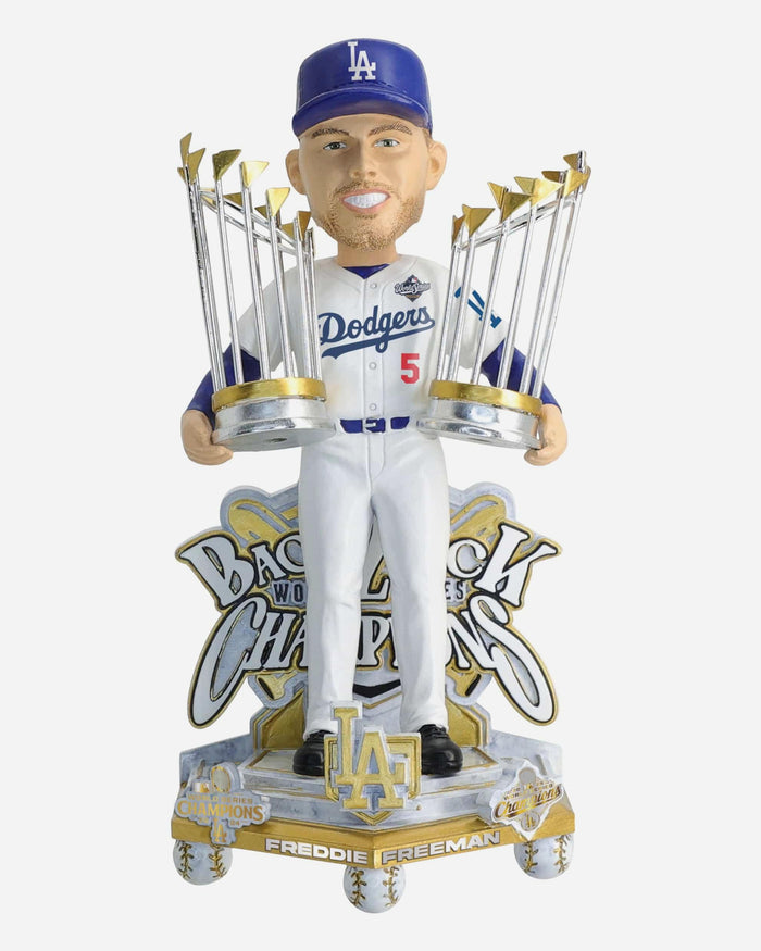 Freddie Freeman Los Angeles Dodgers 2025 Back To Back World Series Champions Celebration Bobblehead FOCO - FOCO.com