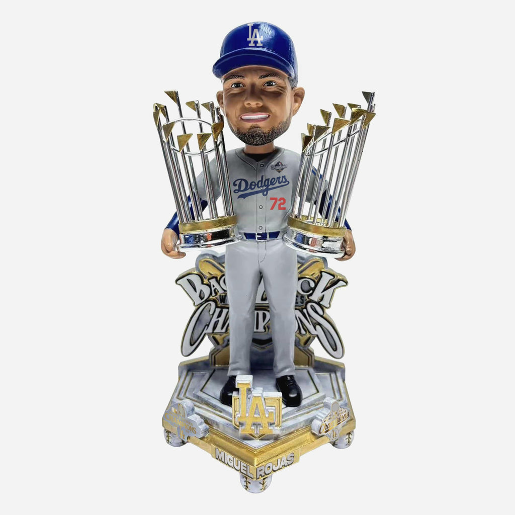 Miguel Rojas Los Angeles Dodgers 2025 Back To Back World Series Champions Celebration Bobblehead FOCO - FOCO.com