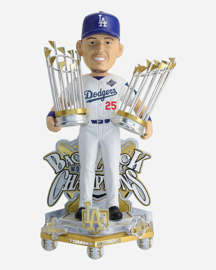 Tommy Edman Los Angeles Dodgers 2025 Back To Back World Series Champions Celebration Bobblehead FOCO - FOCO.com