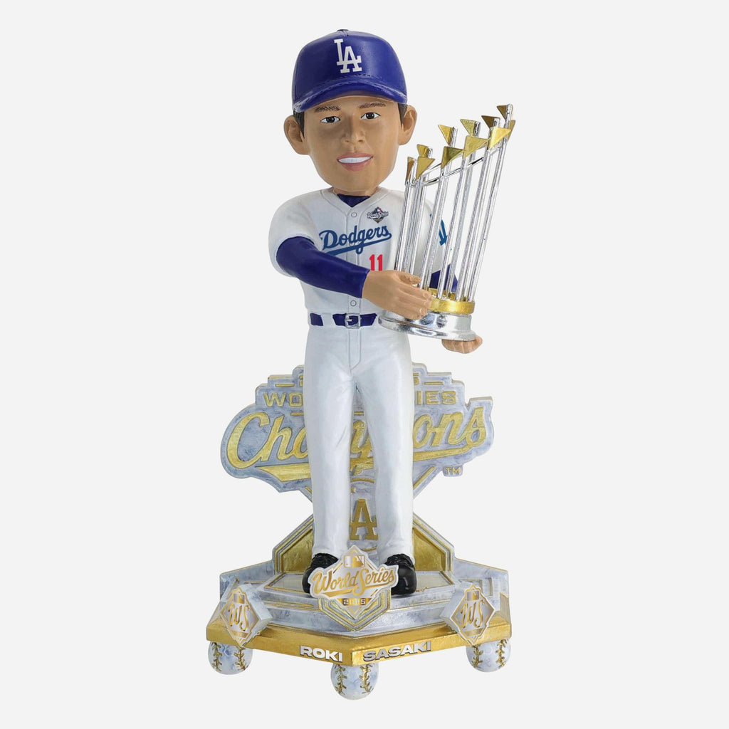 Roki Sasaki Los Angeles Dodgers 2025 World Series Champions Celebration Bobblehead FOCO - FOCO.com