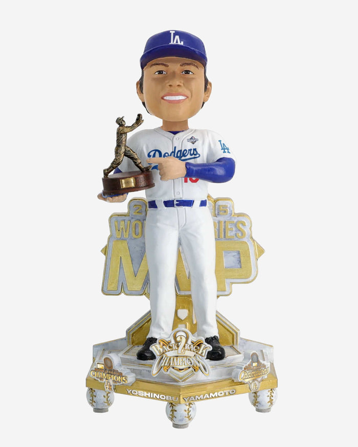 Yoshinobu Yamamoto Los Angeles Dodgers 2025 Back To Back World Series Champions Celebration MVP Bobblehead FOCO - FOCO.com