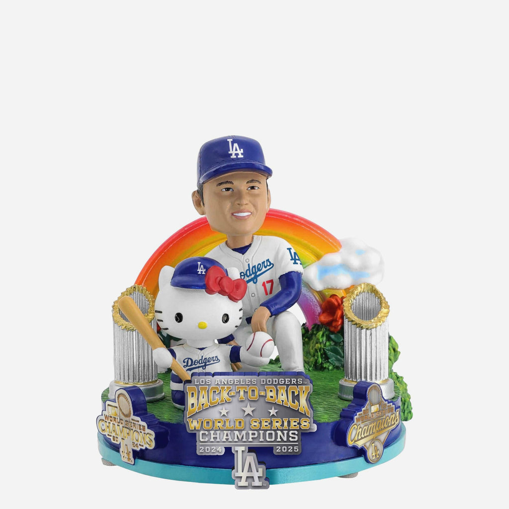 Shohei Ohtani & Hello Kitty® Los Angeles Dodgers 2025 Back To Back World Series Champions Dual Bobblehead FOCO - FOCO.com