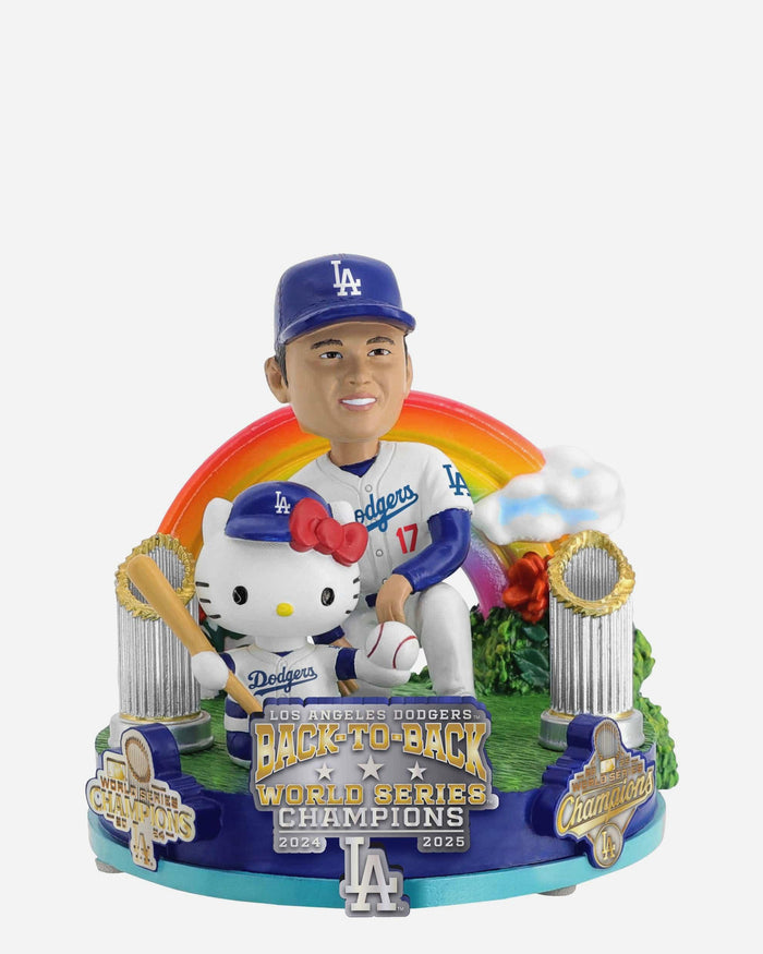 Shohei Ohtani & Hello Kitty® Los Angeles Dodgers 2025 Back To Back World Series Champions Dual Bobblehead FOCO - FOCO.com