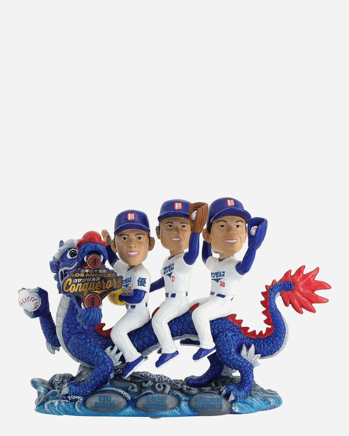 Roki Sasaki & Shohei Ohtani & Yoshinobu Yamamoto 2025 Champions Dragon Bobblehead FOCO - FOCO.com