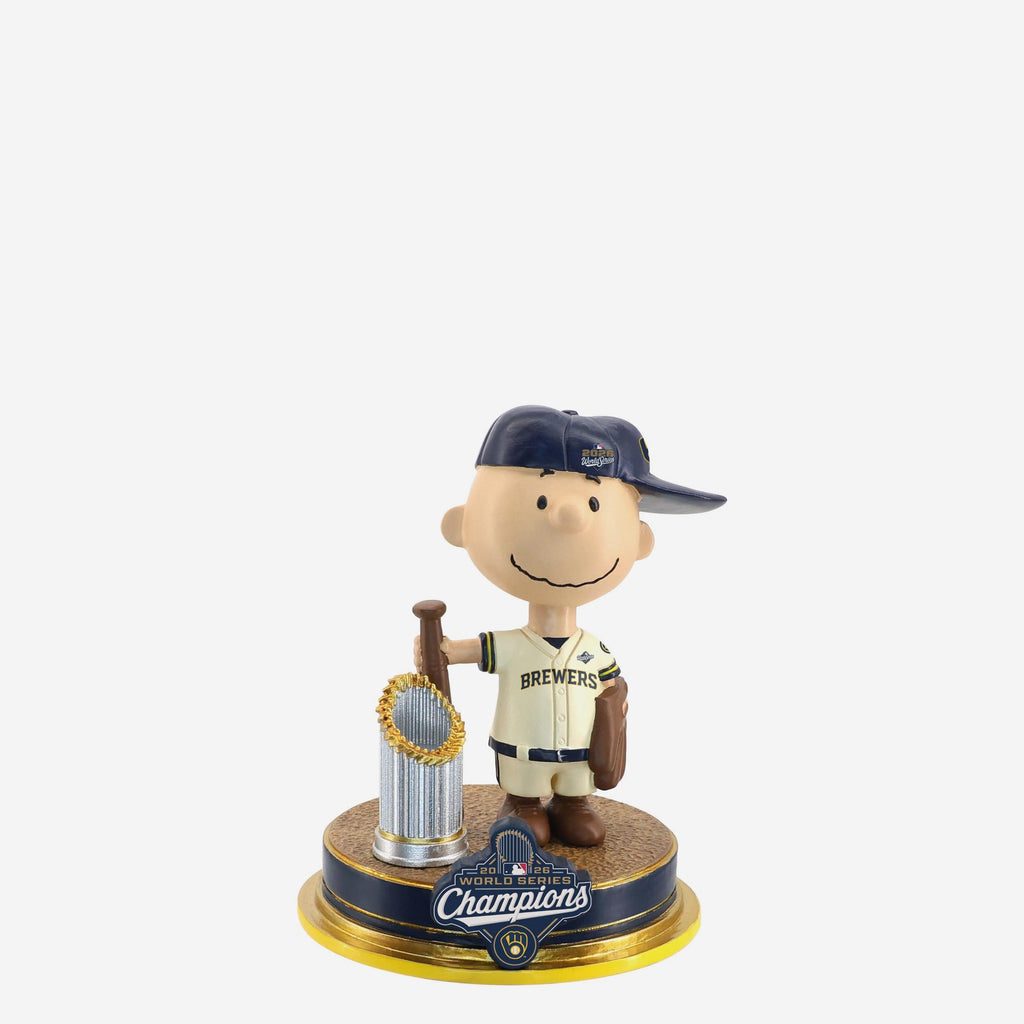 Charlie Brown Milwaukee Brewers 2026 World Series Champions Snoopy Peanuts Mini Bobblehead FOCO - FOCO.com