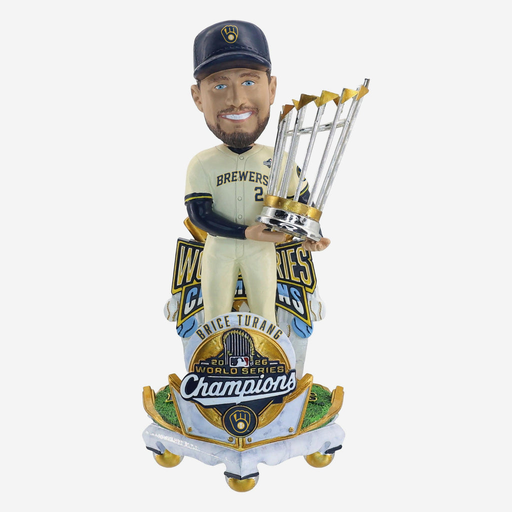 Brice Turang Milwaukee Brewers 2026 World Series Champions Celebration Bobblehead FOCO - FOCO.com