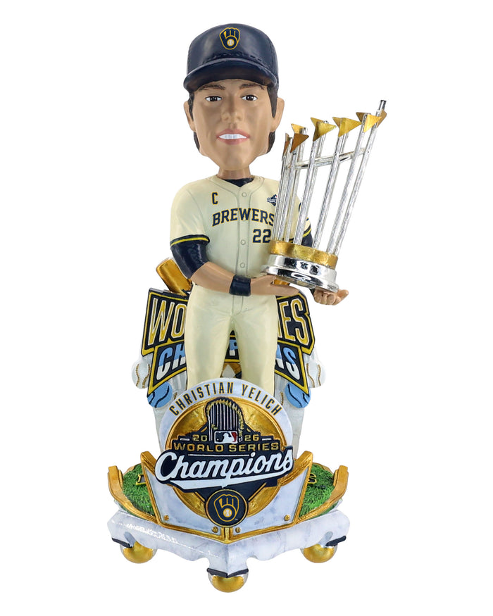 Christian Yelich Milwaukee Brewers 2026 World Series Champions Celebration Bobblehead FOCO - FOCO.com