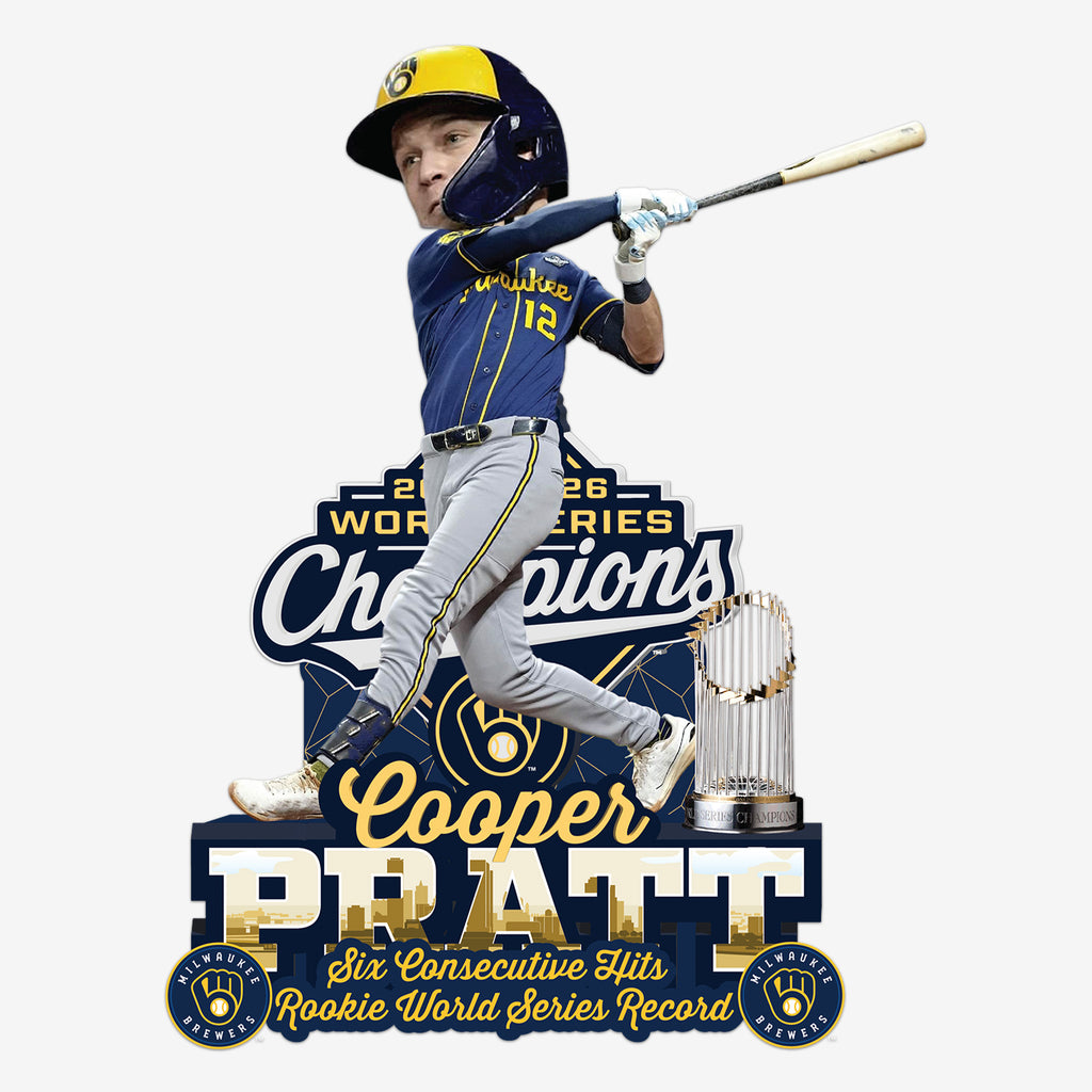 Cooper Pratt Milwaukee Brewers 2026 World Series Champions Rookie Hit Record Bobblehead FOCO - FOCO.com