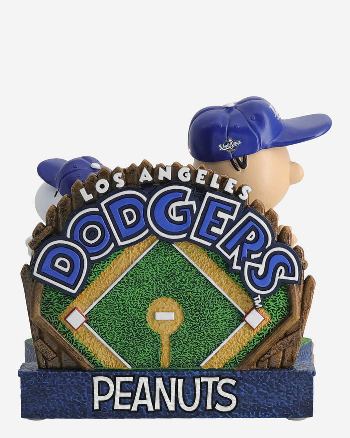 Charlie Brown & Snoopy Los Angeles Dodgers 2025 Back To Back World Series Champions Peanuts Trophy Dual Bobblehead FOCO - FOCO.com