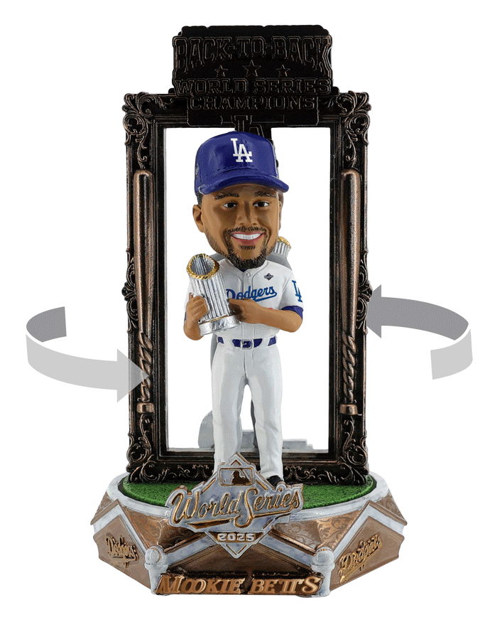 Mookie Betts Los Angeles Dodgers 2025 Back To Back World Series Champions Dual Spinner Bobblehead FOCO - FOCO.com